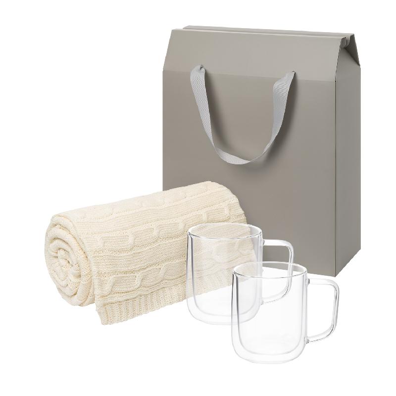 Подарочный набор Viora, Fado в серой коробке-пакете (2 кружки+плед)