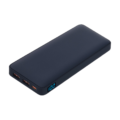 Внешний аккумулятор (powerbank)  «WeCharge Soft Touch»,  10 000 mAH, Power Delivery (PD) 25.5W, со светящимся логотипом после гравировки, c цифровым дисплеем для контроля заряда