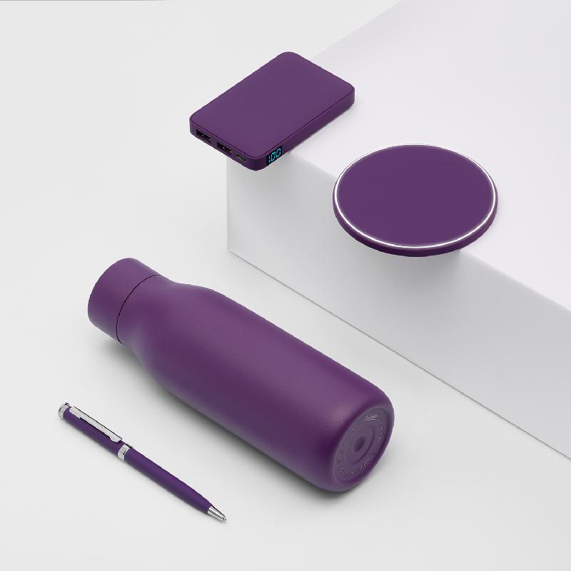 Беспроводное зарядное устройство с подсветкой 15W Аурис (Auris), фиолетовое