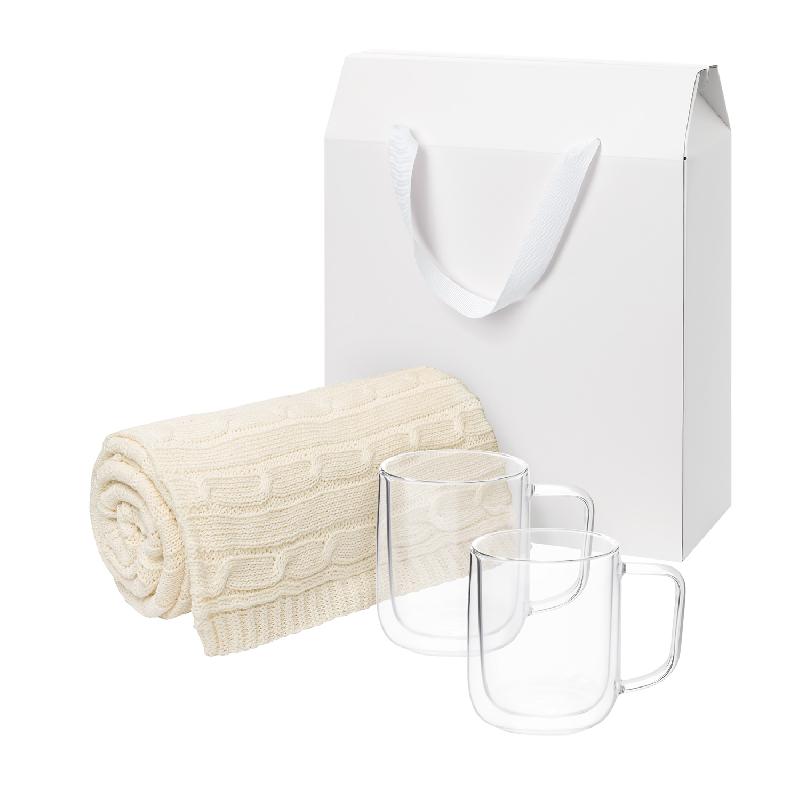 Подарочный набор Viora, Fado в белой коробке-пакете (2 кружки+плед)