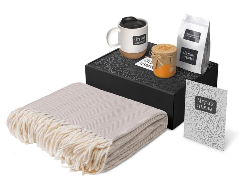 Подарочный набор Re:y. Nest с пледом, кружкой и вареньем
