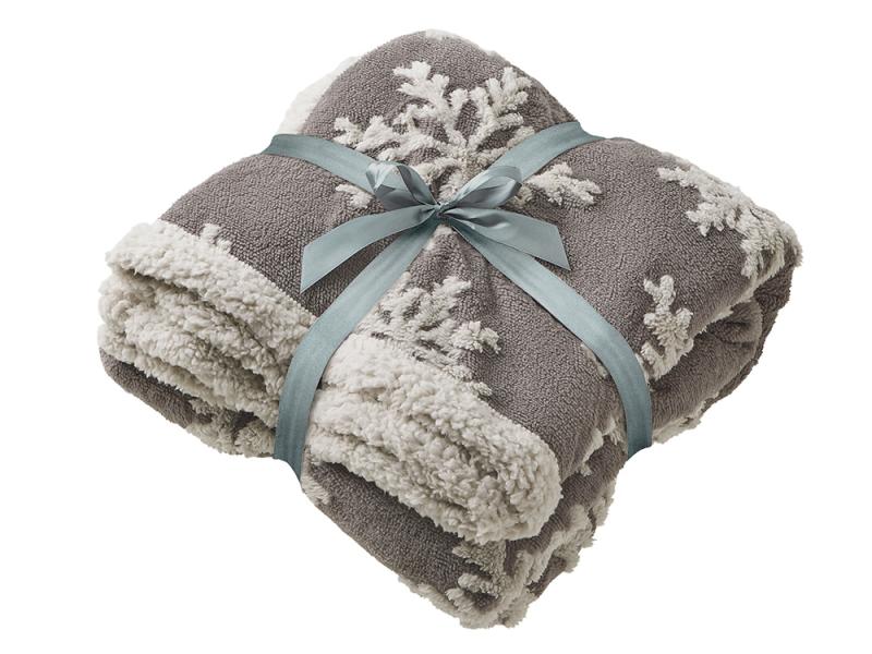 Плед Snowflake новогодний с капюшоном