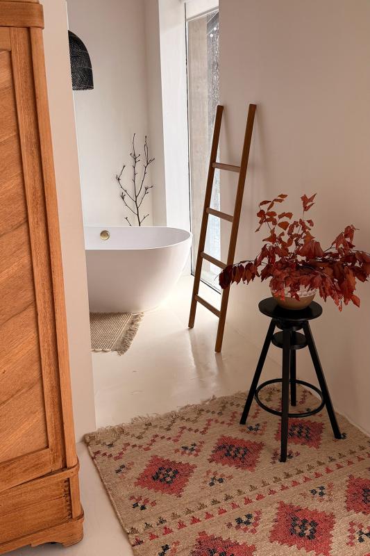 Ковер из джута и шерсти по мотивам башкирских орнаментов из коллекции cultural heritage, 120х180 см