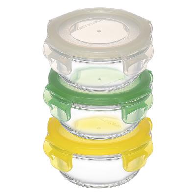 Набор контейнеров для запекания и хранения круглые с крышками на защелках, 3 шт.