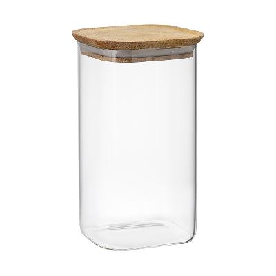 Банка для хранения квадратная glass acacia, 1,4 л