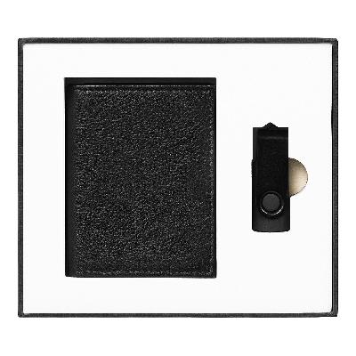 Набор подарочный Solution Superior Duo (флешка USB 2.0 Twister 16GB, пластик Софт Тачметалл, футляр для кредитных карт Leather Land)