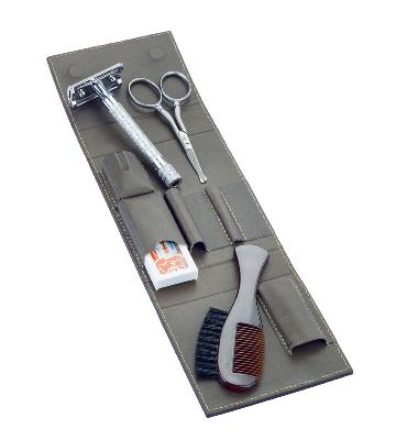 Набор бритвеный Dovo, 4 пр Футляр: натуркожа (вол)