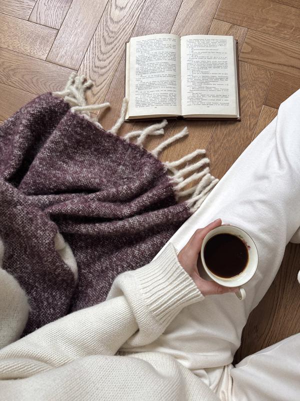 Плед мохер over horizon цвета марсала из коллекции trendy ruffles, 130х180 см