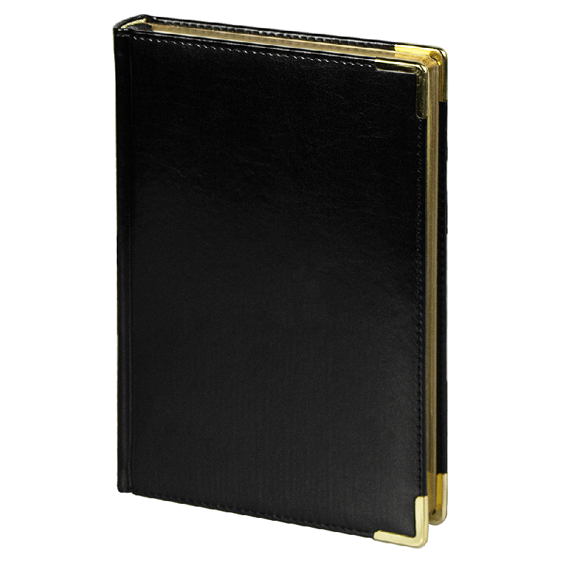 Ежедневник полудатированный Classic Pristine Gold А5, еталлическими уголками, в твердой обложке с поролоном