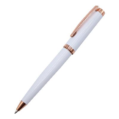 Ручка металлическая Betty, белая с золотом