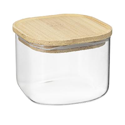 Банка для хранения квадратная glass bamboo,1 л