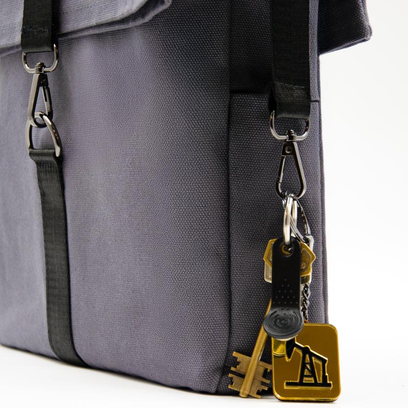 Шоппер Superbag Companion, с тремя отделениями, боковым креплением-карабин и карманом (серый с черным)