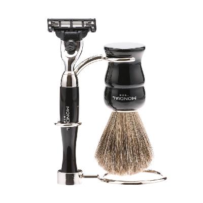 Бритвенный набор Mondial: станок, помазок, подставка;