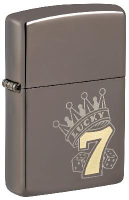 Зажигалка ZIPPO Lucky 7 Design с покрытием Black Ice®, латунь, 38x13x57 мм