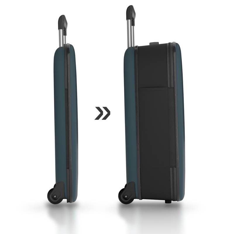 Чемодан складной Rollink Vega II 55x40x20 см, 2 колеса, сине-зеленый