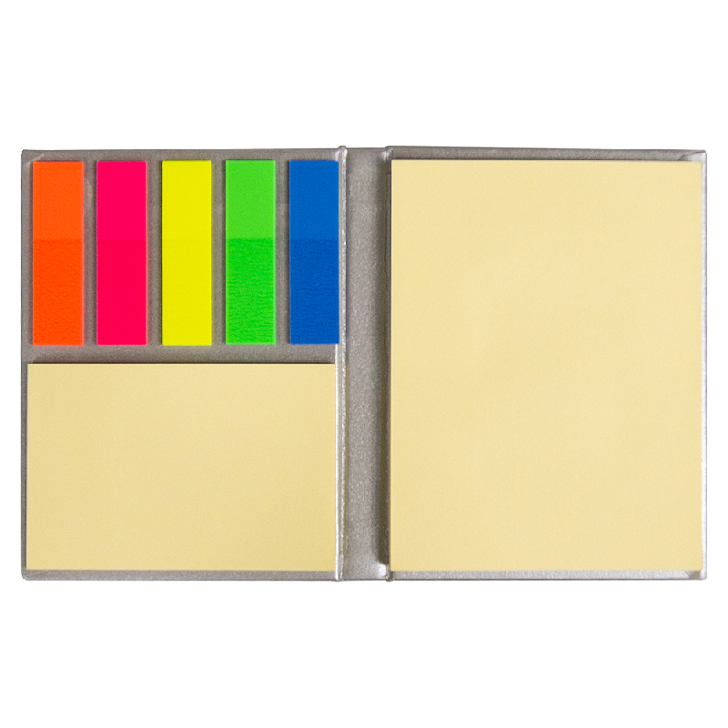 Набор ных бумажных стикеров  Stick and Fun в твердом переплете, 50 листов в блоке,  размер 8*10,5*1 см