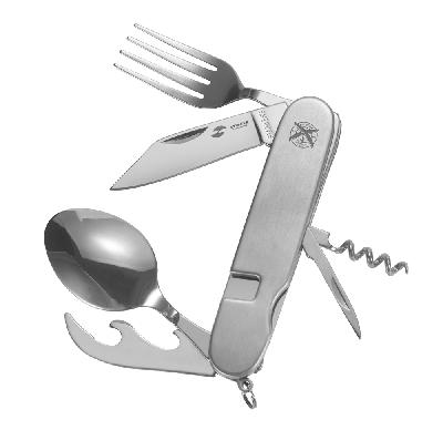 Нож перочинный Stinger, 109 мм, 8 функций, рукоять из нержавеющей стали , в блистере