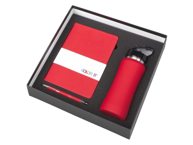 Подарочный набор Color it с блокнотом, металлической ручкой и бутылкой