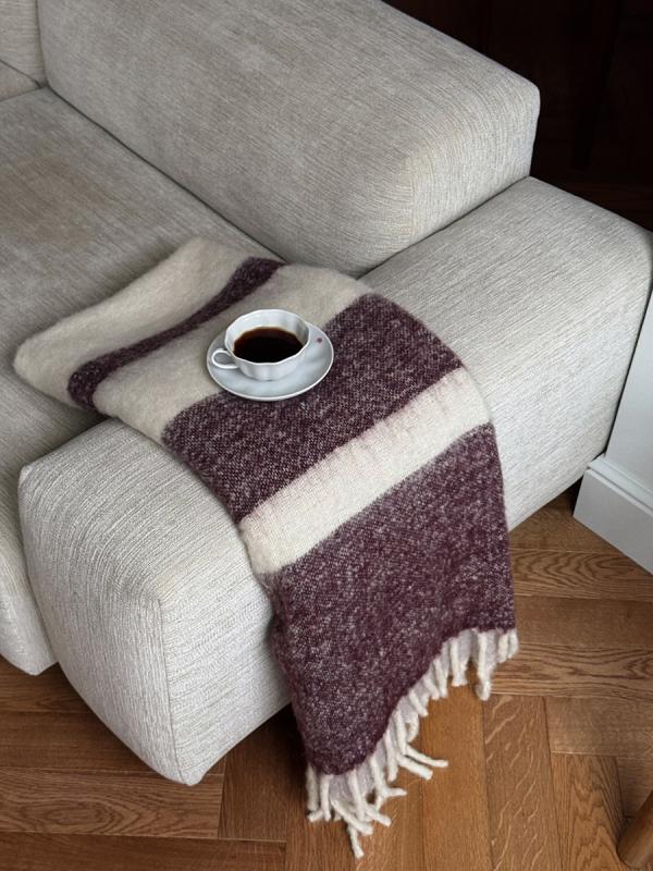 Плед мохер over horizon цвета марсала из коллекции trendy ruffles, 130х180 см