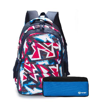 Рюкзак TORBER CLASS X,  с розовым орнаментом, полиэстер, 45 x 30 x 18 см Пенал в подарок