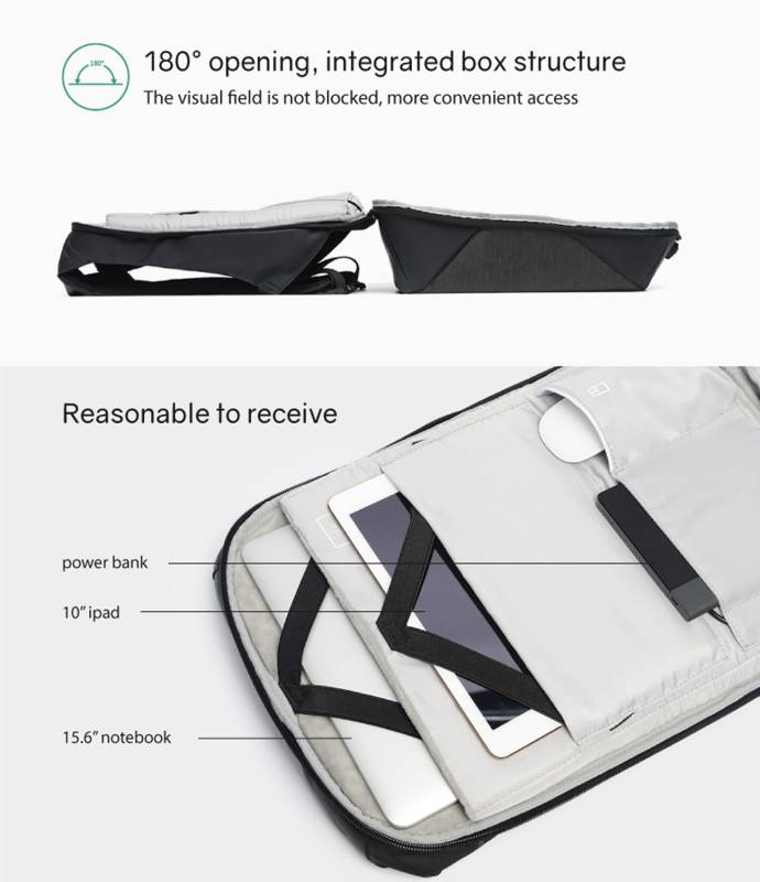 Рюкзак KORIN ClickPack 46х34х16 см, черный/серый