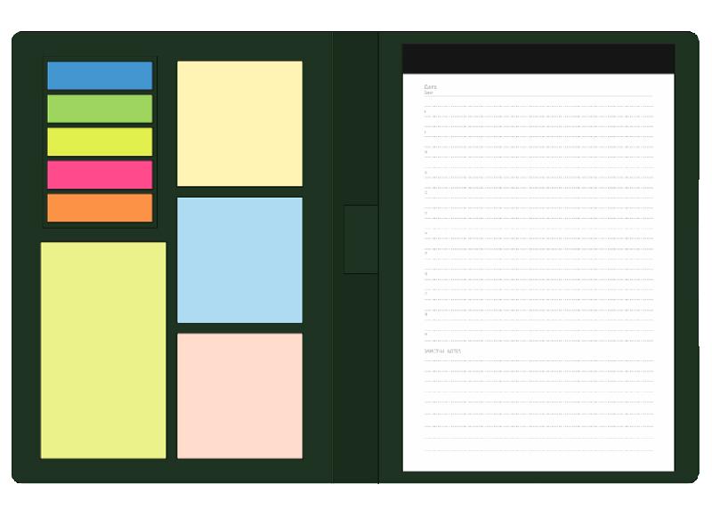 Блокнот А5 Tasmania,  в твердой обложке со стикерами в линейку