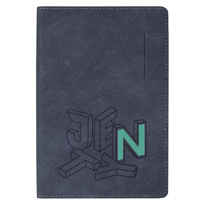 Ежедневник Flexy Tenero Suede Print Sample Jenty A5, недатированный, в гибкой обложке с петлей для ручки