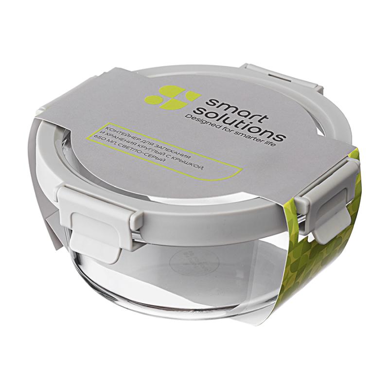 Контейнер для запекания и хранения круглый click glass, 650 мл