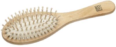 Щетка Dewal Beauty серия "Дерево" массажная с деревянным штифтом, овальная