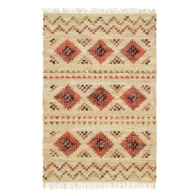 Ковер из джута и шерсти по мотивам башкирских орнаментов из коллекции cultural heritage, 120х180 см