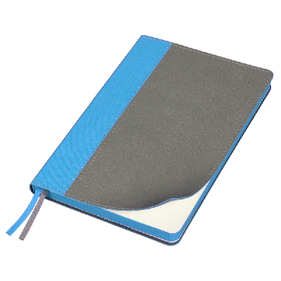 Ежедневник Flexy Viva Latte Sand Color A5,  с голубым, недатированный, в гибкой обложке