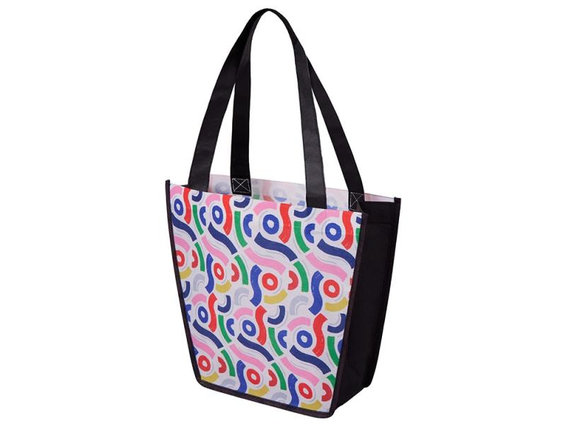 Сумка для шопинга с донной складкой и ручкой из нетканого PET материала