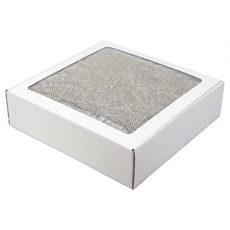 Плед акриловый Super Soft Nature размер 120*160 см, плотность 450грм2,  в подарочной белой крафтовой коробке с окошком