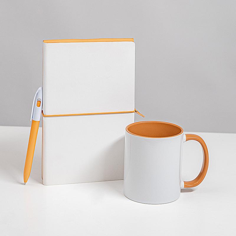 Набор подарочный WHITE VEIL: блокнот, ручка, кружка, белый/красный