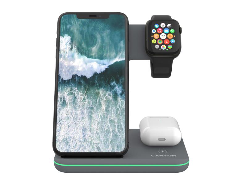 Беспроводное зарядное устройство для гаджетов 3-в-1 с технологией QI WS-303, 15 Вт