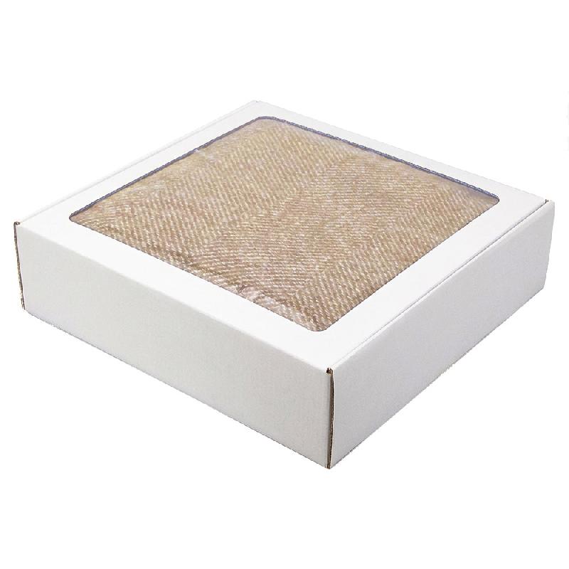 Плед акриловый Super Soft Nature размер 120*160 см, плотность 450грм2,  в подарочной белой крафтовой коробке с окошком