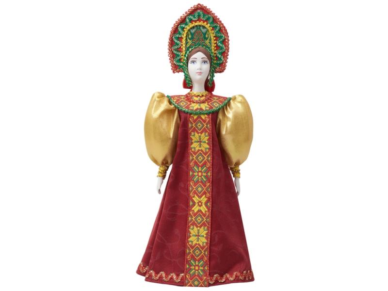 Подарочный набор: кукла фарфоровая, чай Малина с мятой