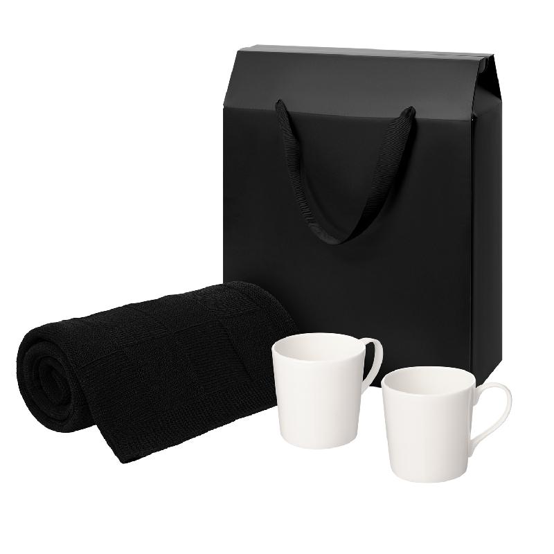 Подарочный набор Siena, Cella,  в коробке-пакете (две фарфоровых кружки, плед)