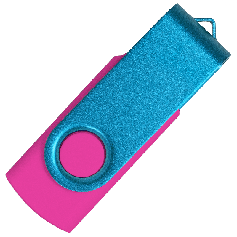 Флеш накопитель USB 2.0 Twister Сolor Mix 16GB, пластик Софт Тачметалл