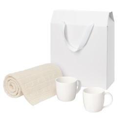 Подарочный набор Dafna, Fado,   в коробке-пакете (две фарфоровых кружки, плед)