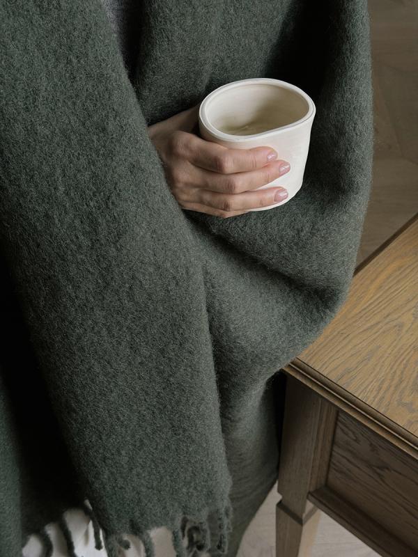 Плед мохер хвойно из коллекции essential, 130х180 см