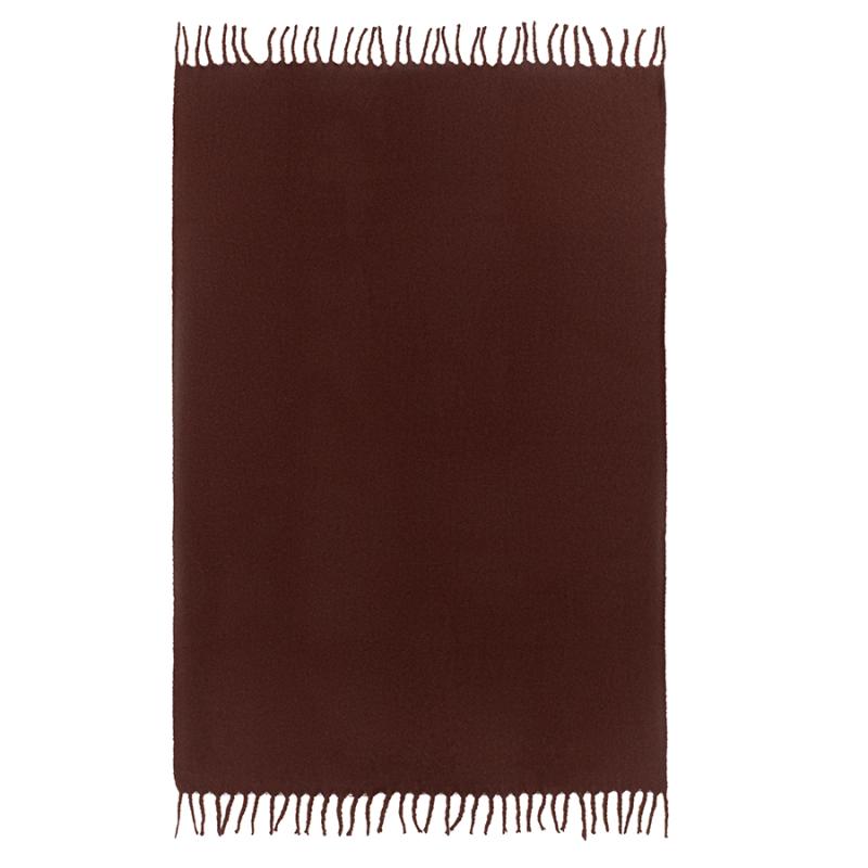 Плед мохер шоколадного цвета из коллекции essential, 130х180 см