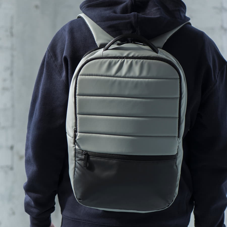 Рюкзак водостойкий 'Stian", серый/черный, 42х28х12 см, 100% полиэстер