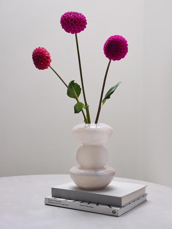 Ваза riverstone, 25 см, жемчужно