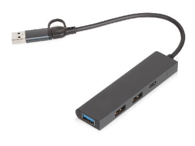 USB-хаб Command с коннектором 2-в-1 USB-C и USB-A, 2.0/3.0