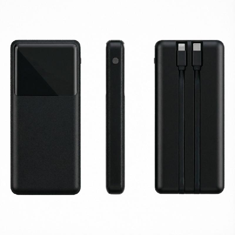 Внешний аккумулятор (powerbank)  «Stream 10»,  10 000 mAH, с двумя зарядными шнурами,  22,5W (Ватт)  super fast charge, Power Delivery (PD) 25.5W (dfnn),  c цифровым дисплеем для контроля заряда