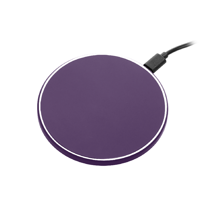 Беспроводное зарядное устройство с подсветкой 15W Аурис (Auris), фиолетовое