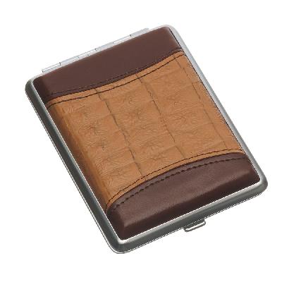 Портсигар SQuire,  натуральная кожа,   с рисунком, 74*95*18 мм