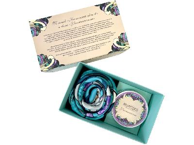 Набор: платок Каменный цветок и свеча Утонченность