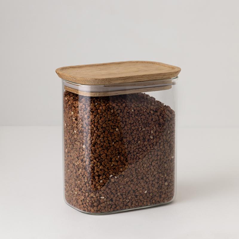 Банка для хранения прямоная glass acacia, 950 мл